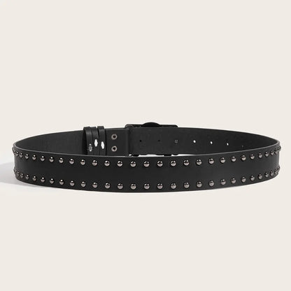 Luxury Punk Goth Rivet Unisex Designer Belt Black - Smarsty