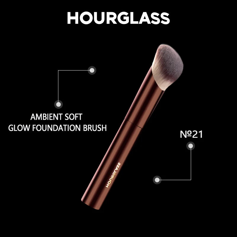 Hourglass Ambient Soft Glow Foundation Brush with Wool Fiber - Smarsty