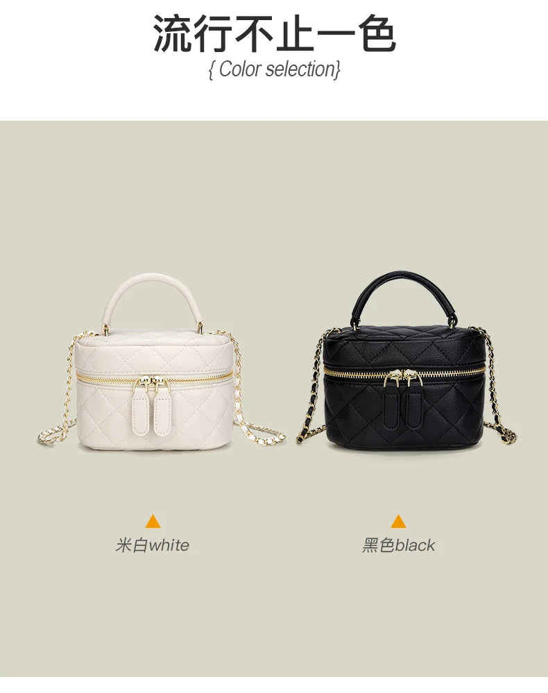 Mini Quilted Crossbody Bag PU Leather Designer Style - Smarsty
