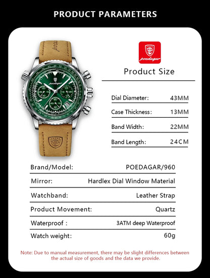 Luxury Waterproof Quartz Chronograph Watch for Men - Smarsty