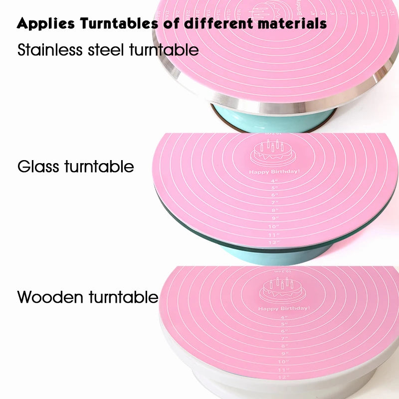 FAIS DU Non-Stick Cake Turntable with Silicone Mat - Smarsty