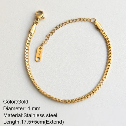 Gold Stainless Steel Twist Chain Bracelet for Women - Smarsty