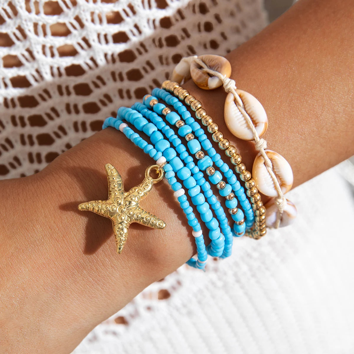 Bohemian Shell Beaded Bracelet Set for Women - Smarsty