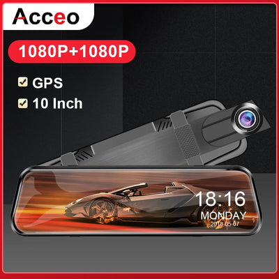 Dual 1080P Car DVR Touch Screen Rearview Night Vision - Smarsty