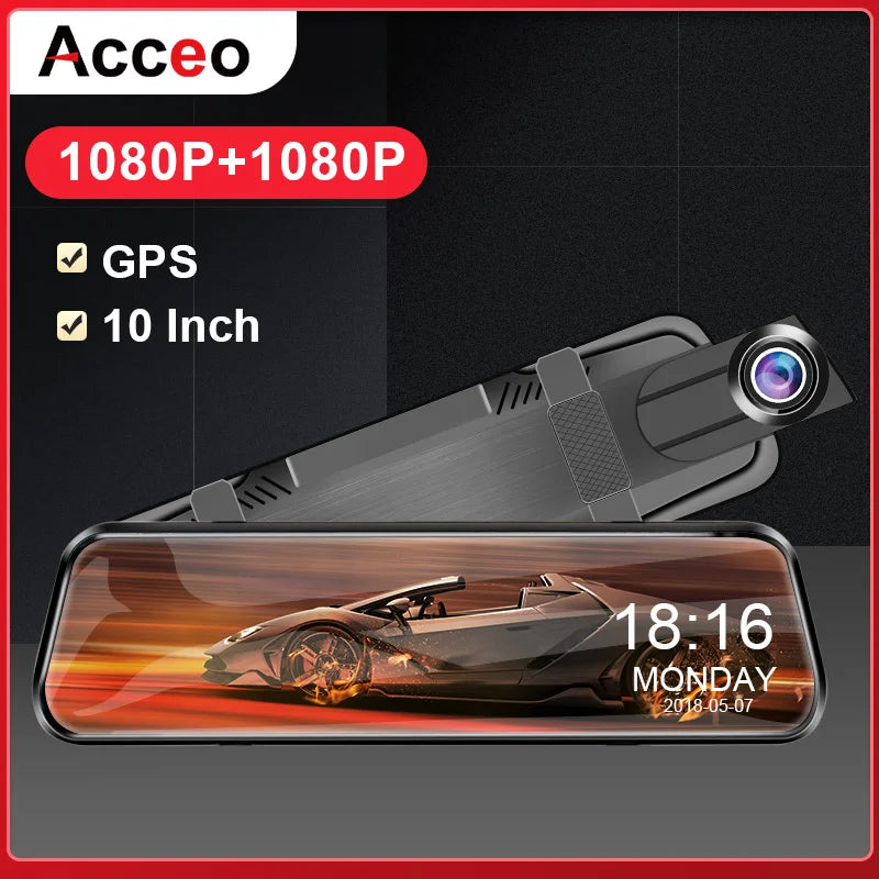 Dual 1080P Car DVR Touch Screen Rearview Night Vision - Smarsty