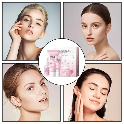 Sakura Skin Care Sets & Kits With Cleanser,Serum,Eye Cream,essence Cream Beauty Products For Women Gift Sets Routine Travel Kit - Smarsty
