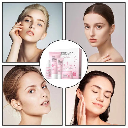 Sakura Skin Care Sets & Kits With Cleanser,Serum,Eye Cream,essence Cream Beauty Products For Women Gift Sets Routine Travel Kit - Smarsty