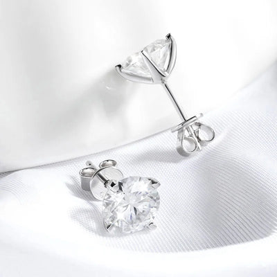 GRA Certified Moissanite Stud Earrings Sterling Silver - Smarsty