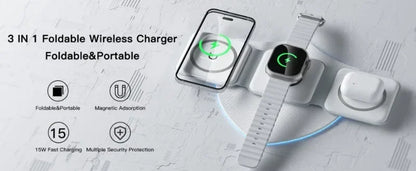 3 In 1 Wireless Charging Pad Foldable Desktop Charger - Smarsty