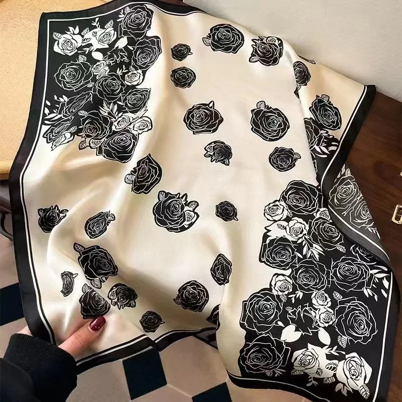 Luxury Women Silk Leopard Print Scarf Soft Satin Wrap - Smarsty