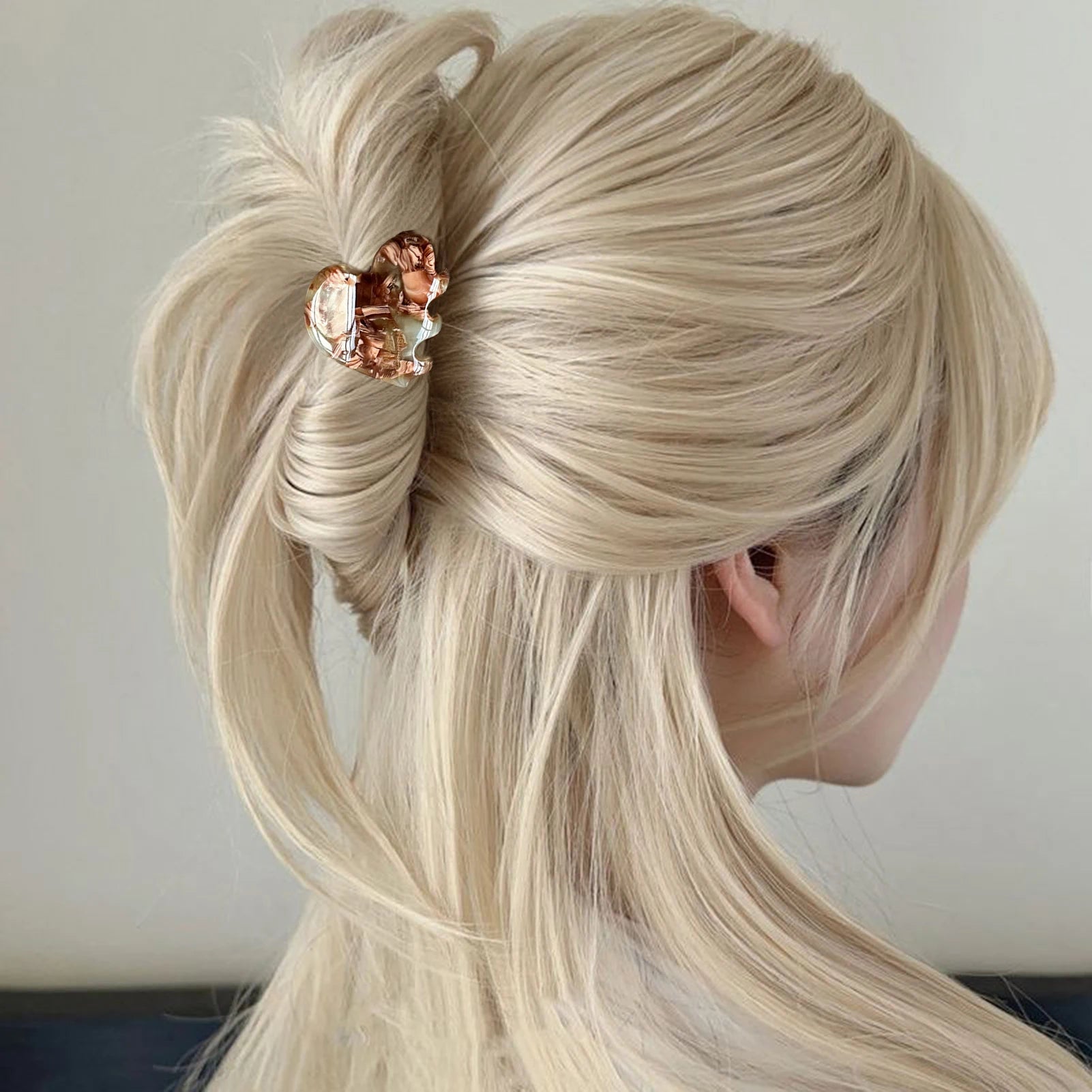 Heart Shaped Hair Claw Clip Secure Elegant Grip For Women - Smarsty