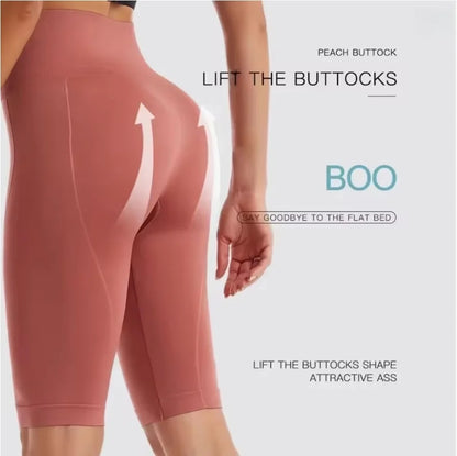 High Waist Sports Biker Shorts Women Naked Feeling Workout Push Up Leggings Tummy Control Yoga Running Fitness Gym Slim Pants - Smarsty