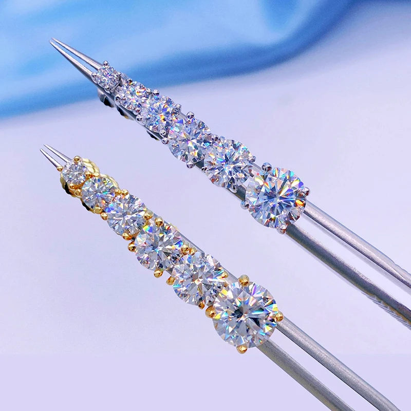 GRA Certified Moissanite Stud Earrings Bridal Sparkle - Smarsty