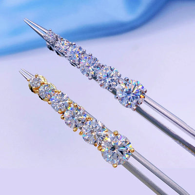Moissanite Stud Earrings Sterling Silver Bridal GRA - Smarsty