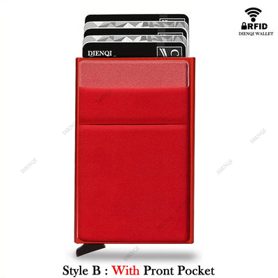 Rfid Credit Card Holder Men Thin Slim Mini Minimalist Wallets Luxury Metal Bank ID Cardholer Case Wallet for Men Carteras Choice - Smarsty