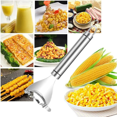 Stainless Steel Corn Peeler Serrated Corn Stripper Peelers Cob Shaver Planer Thresher Cutter Kitchen Fruit Vegetable Gadget Tool by Smarsty