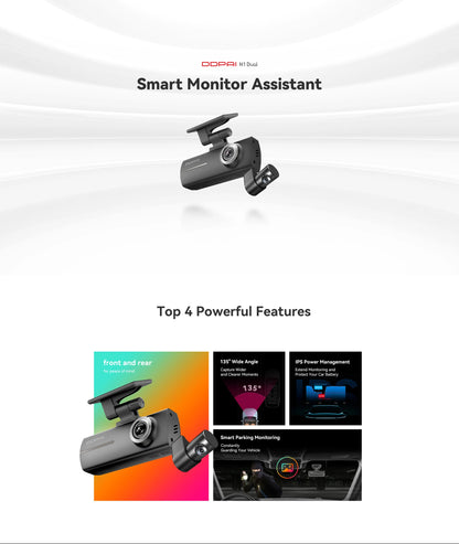 Dual Front And Rear Dash Cam With Night Vision 1296P - Smarsty