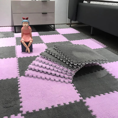 Soft Plush Children's Mat Baby Play Mat Baby Toys Eva Foam Puzzle Carpet In Children's Room Keep Warm Playmat 30*30*1CM by Smarsty