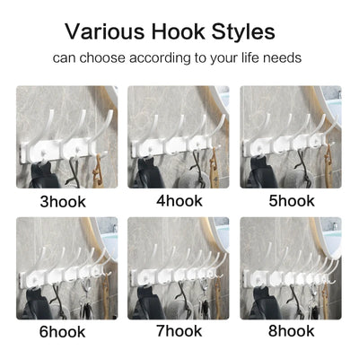 Black and White Folding Robe Hooks for Bathroom Storage - Smarsty