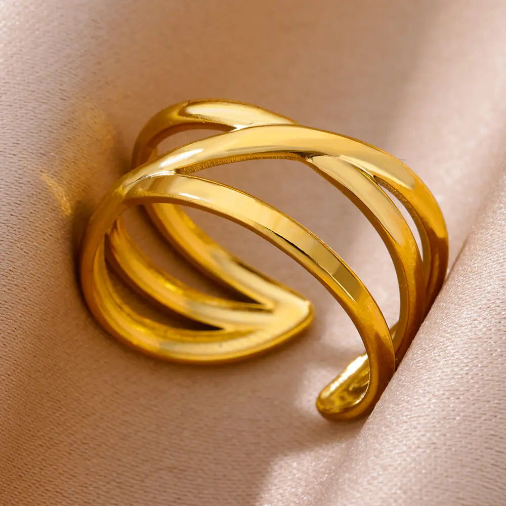 Luxury Gold 316L Stainless Steel Rings for Women - Smarsty