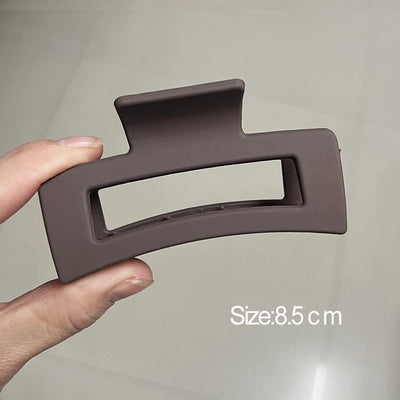 Korean Coffee Beige Acrylic Geometric Hair Claw Clip Large - Smarsty