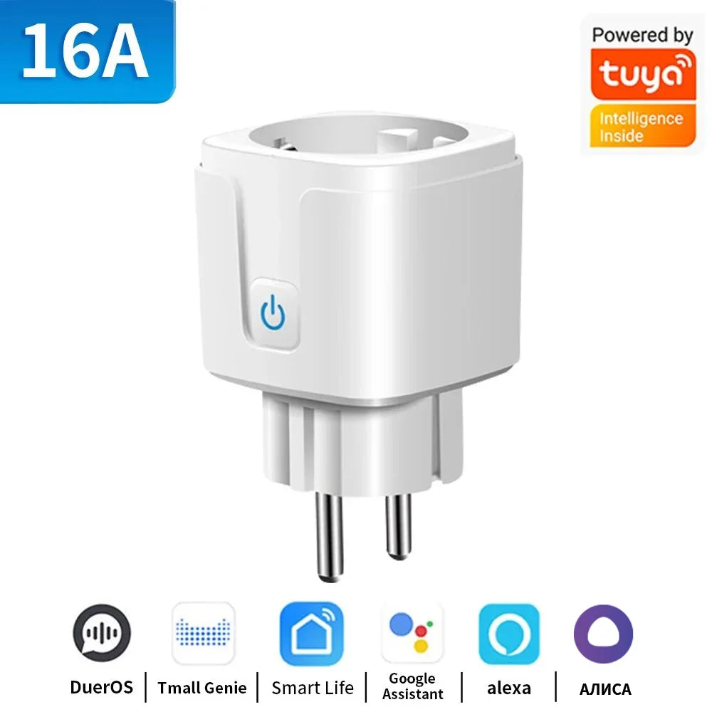 TNCE TUYA Smart Plug WiFi or Zigbee3.0 Socket EU 16A/20A Power Monitor Timing Function Voice Control Work With Alexa Google Home - Smarsty