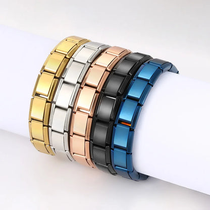 Italian Stainless Steel Square Bracelets Stretchable Unisex Jewelry - Smarsty