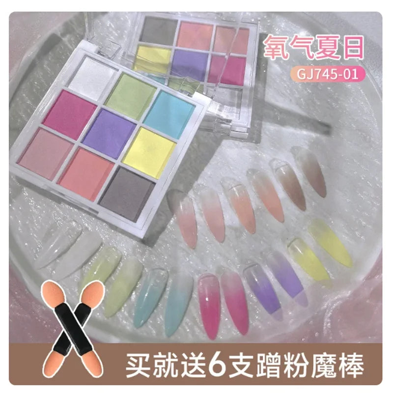 9 Colors Shimmer Nail Powder for Stunning Manicure - Smarsty