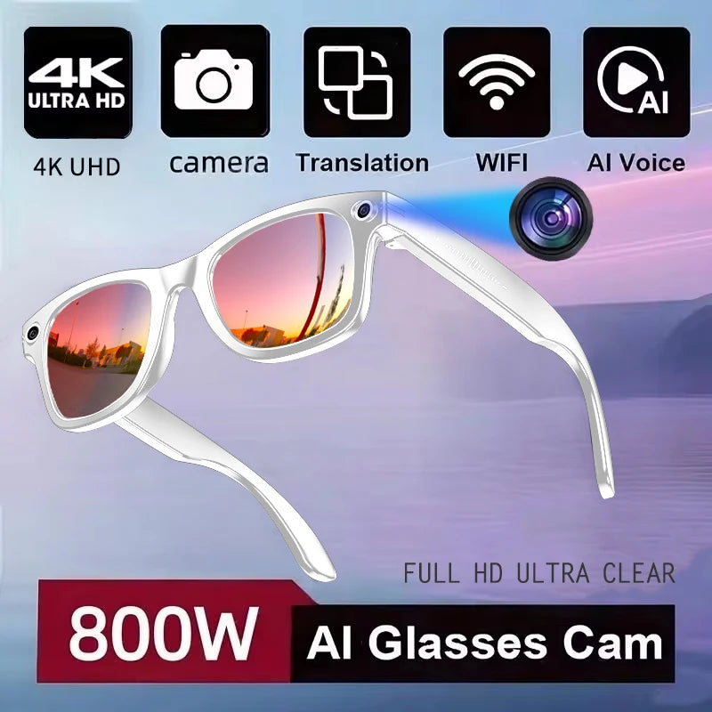 New 800W Camera AI Glasses Men Color-Changing Smart Translation Glasses Photo Video Recording Waterproof Call Smart Sunglasses - Smarsty