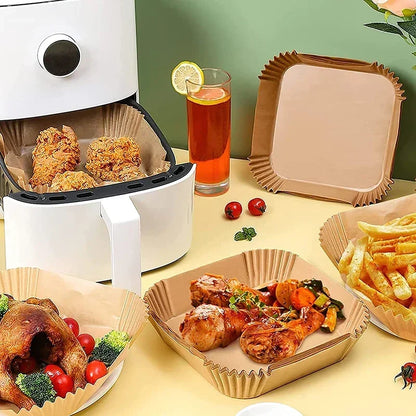 Air Fryer Disposable Baking Paper Mats 50/100PCS Nonstick Absorbent Design - Smarsty