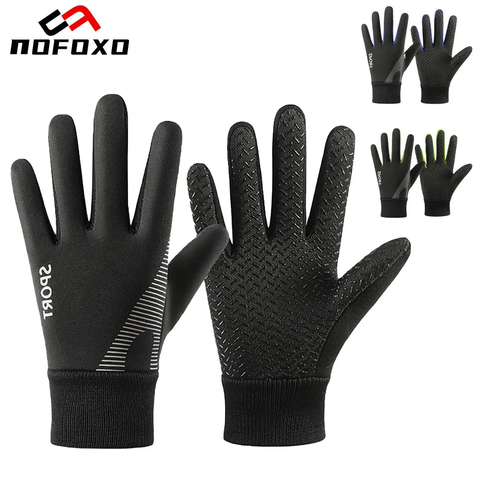 NOFOXO Winter Kids Warm Gloves Water-resistant Sports Gloves Thick Plush Lining Cold Weather Childrens Cycling Gloves Boys Girls