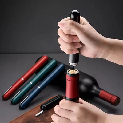Portable 2in1 Air Pressure Wine Opener with Foil Cutter - Smarsty