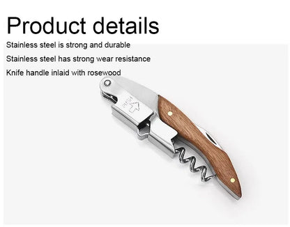 Stainless Steel Wine Corkscrew With Wood Handle - Smarsty