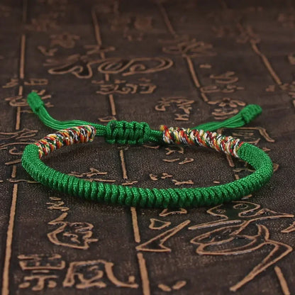 Tibetan Buddhist Lucky Bracelet Adjustable Red Thread Braid - Smarsty