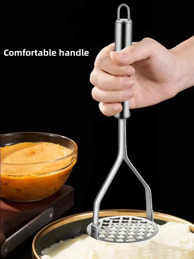Stainless Steel Potato Masher Pumpkin Garlic Vegetable Fruit Easy Mud Press Grinder Children Food Crusher Kitchen Accessories
