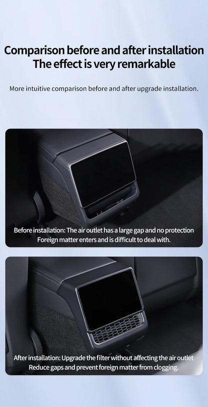 Rear Center Console Air Vent Cover Dust Shield for EV - Smarsty