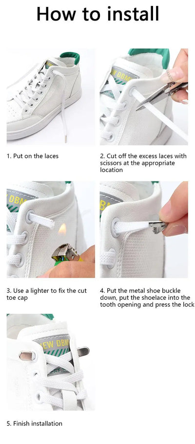 No tie Shoe laces Elastic laces Sneakers Flat Shoelaces without ties Quick Shoelace for Shoes Kids Adult One Size fits All Shoes - Smarsty