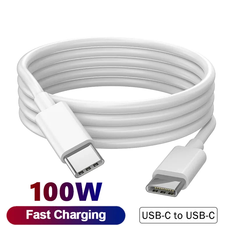 100W USB-C to USB-C Fast Charging PD Cable for iPhone 15 Pro Max iPad Air 5 Macbook Huawei Mate 60 Samsung Type C to Type C Cord - Smarsty