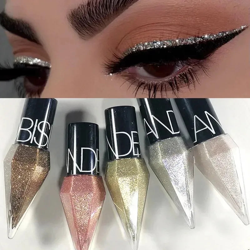 Waterproof Glitter Eyeliner Long Lasting Rose Gold Shine - Smarsty