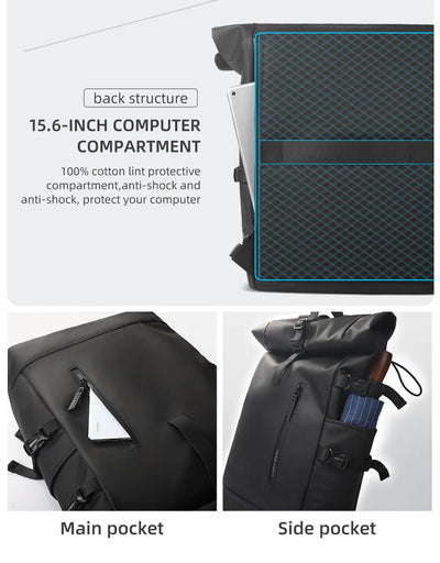 HK Expandable Travel Backpack Men Large Capacity Waterproof 15.6” Laptop Bag Hiking Rucksack Cycling Daypack Bag with USB Port - Smarsty