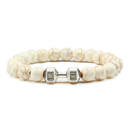 Natural Stone Dumbbell Bead Bracelet for Energy and Style - Smarsty