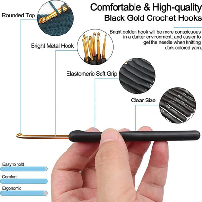 Ergonomic 8PCS Crochet Hook Set for Arthritic Hands - Smarsty