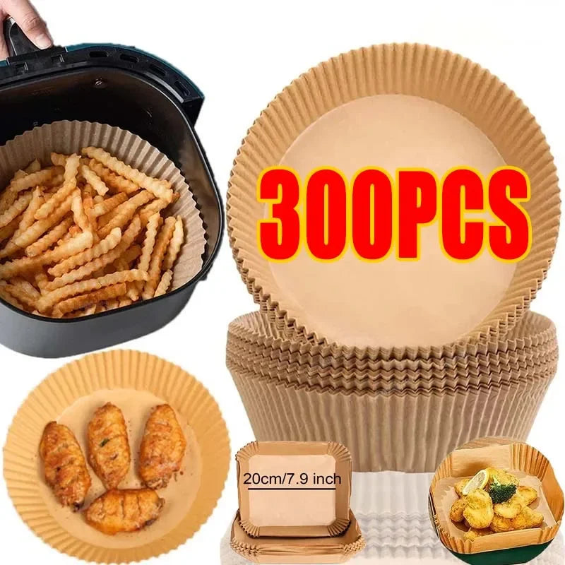 Air Fryer Disposable Baking Paper Mats 50/100PCS Nonstick Absorbent Design - Smarsty