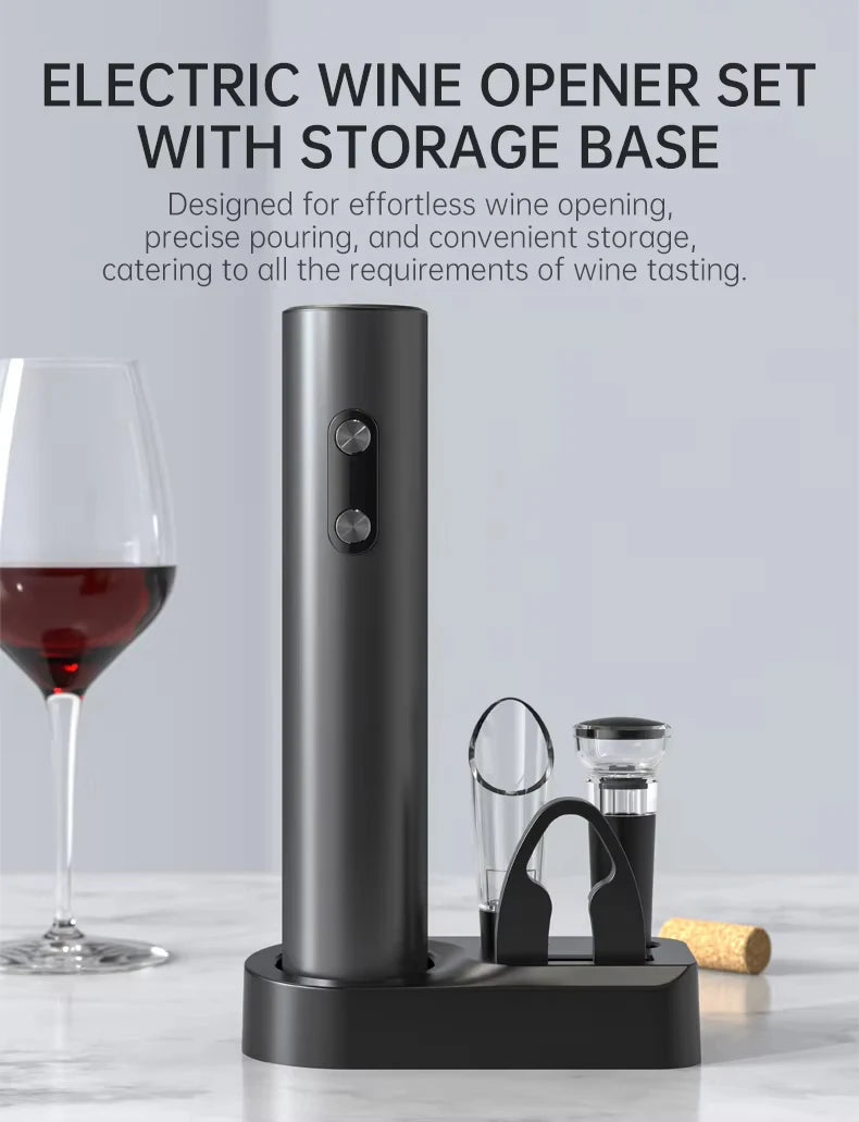 Automatic Electric Wine Bottle Opener for Effortless Cork Removal - Smarsty