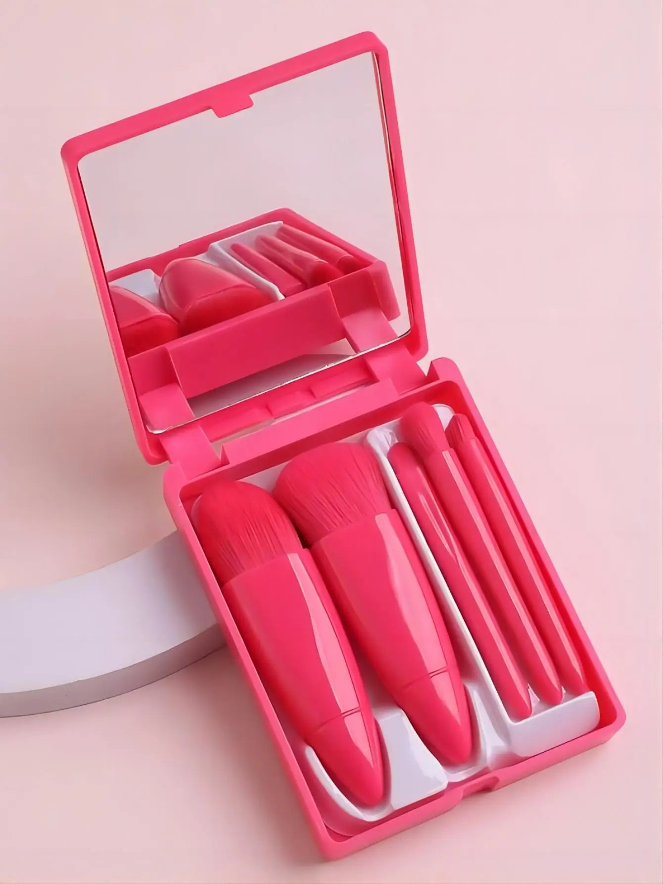 Travel Size Makeup Brushes Set with Case and Mirror - Smarsty