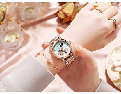 Luxury Automatic Mechanical Watch for Women with Moon Phase - Smarsty
