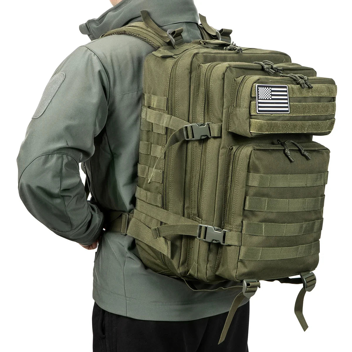 45L Tactical Backpack Large Capacity Outdoor Rucksack 3 Day Fitness Hiking Bag Hiking Camping Gear Backpacks - Smarsty