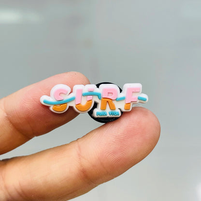1pcs PVC Hawaii Summer Vibes Surf Sun Sand Aloha Coconut Turtle Shoe Charms Slippers Shoe Decoration Buckle Clog DIY Wristbands