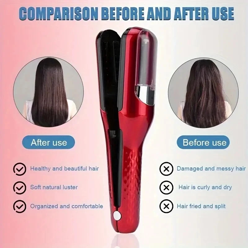 Rechargeable Cordless Split Ends Hair Trimmer for Damaged Hair - Smarsty