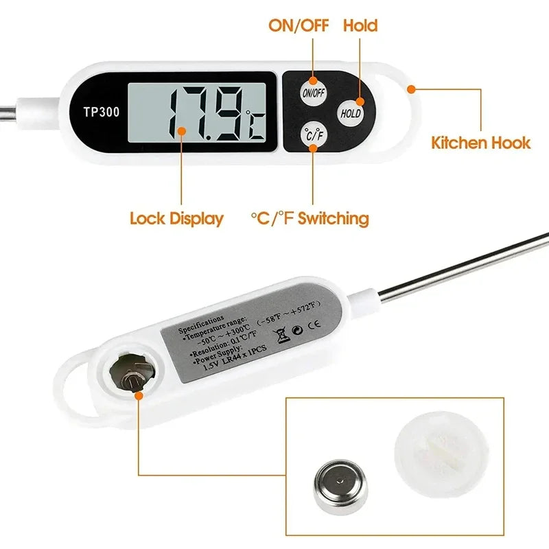 Xiaomi Digital Kitchen Food Thermometer Stainless Steel Electronic Temperature Gauge Tool Thermometer For Milk BBQ Meat Cooking